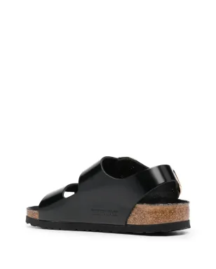 Birkenstock ミラノ レザー フラットサンダル ブラック - サムネイル3
