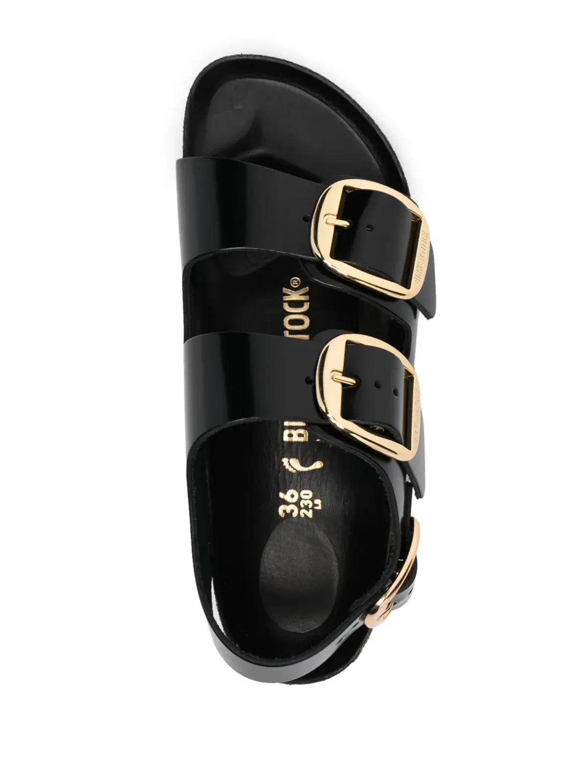 Birkenstock ミラノ レザー フラットサンダル ブラック - 画像4