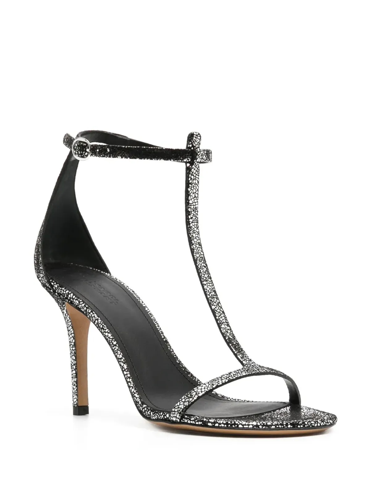 ISABEL MARANT crackled leather sandals - Silver - 画像2