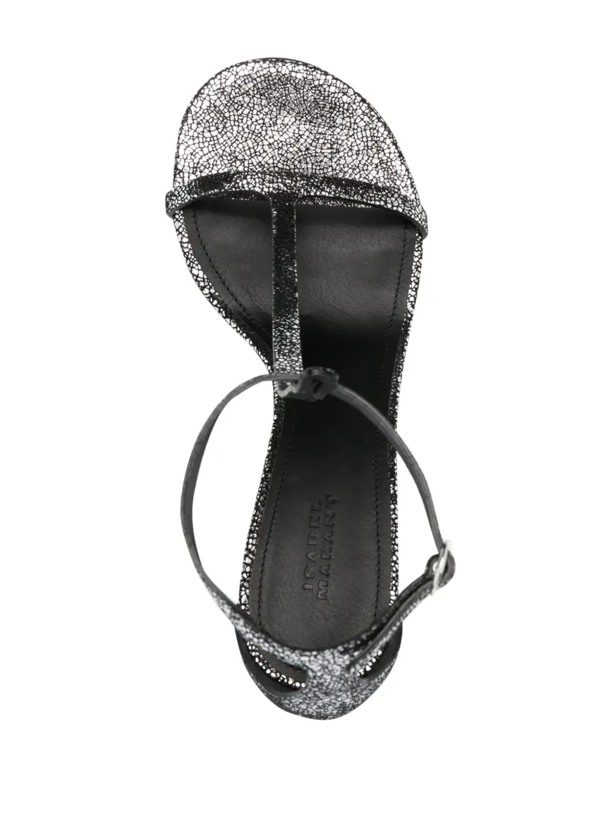 ISABEL MARANT crackled leather sandals - Silver - 画像4