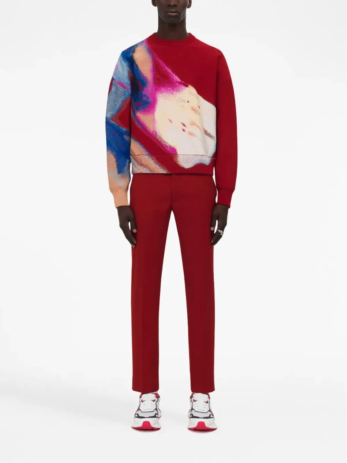 Alexander McQueen ルミナスフラワー ジャカード ジャンパー - レッド - 画像2
