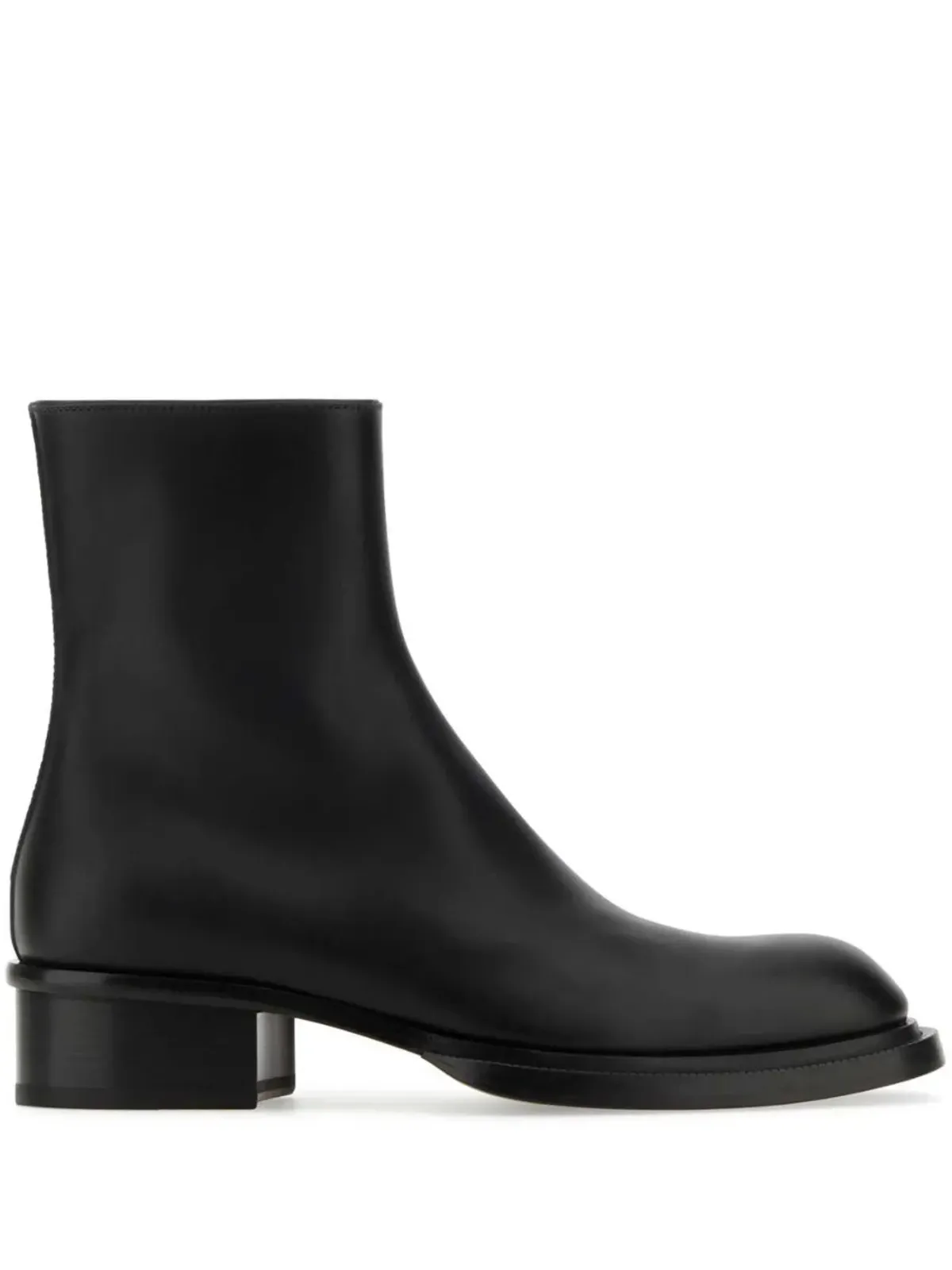 Alexander McQueen キューバン・スタック レザー ブーツ ブラック - 画像1