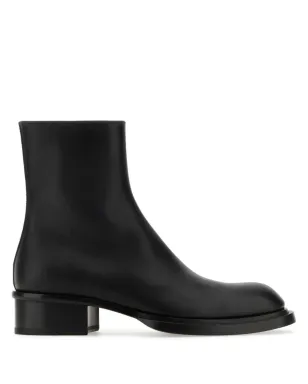 Alexander McQueen キューバン・スタック レザー ブーツ ブラック - サムネイル1