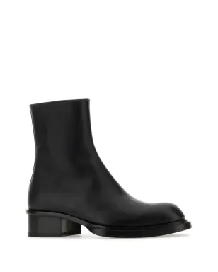 Alexander McQueen キューバン・スタック レザー ブーツ ブラック - サムネイル2
