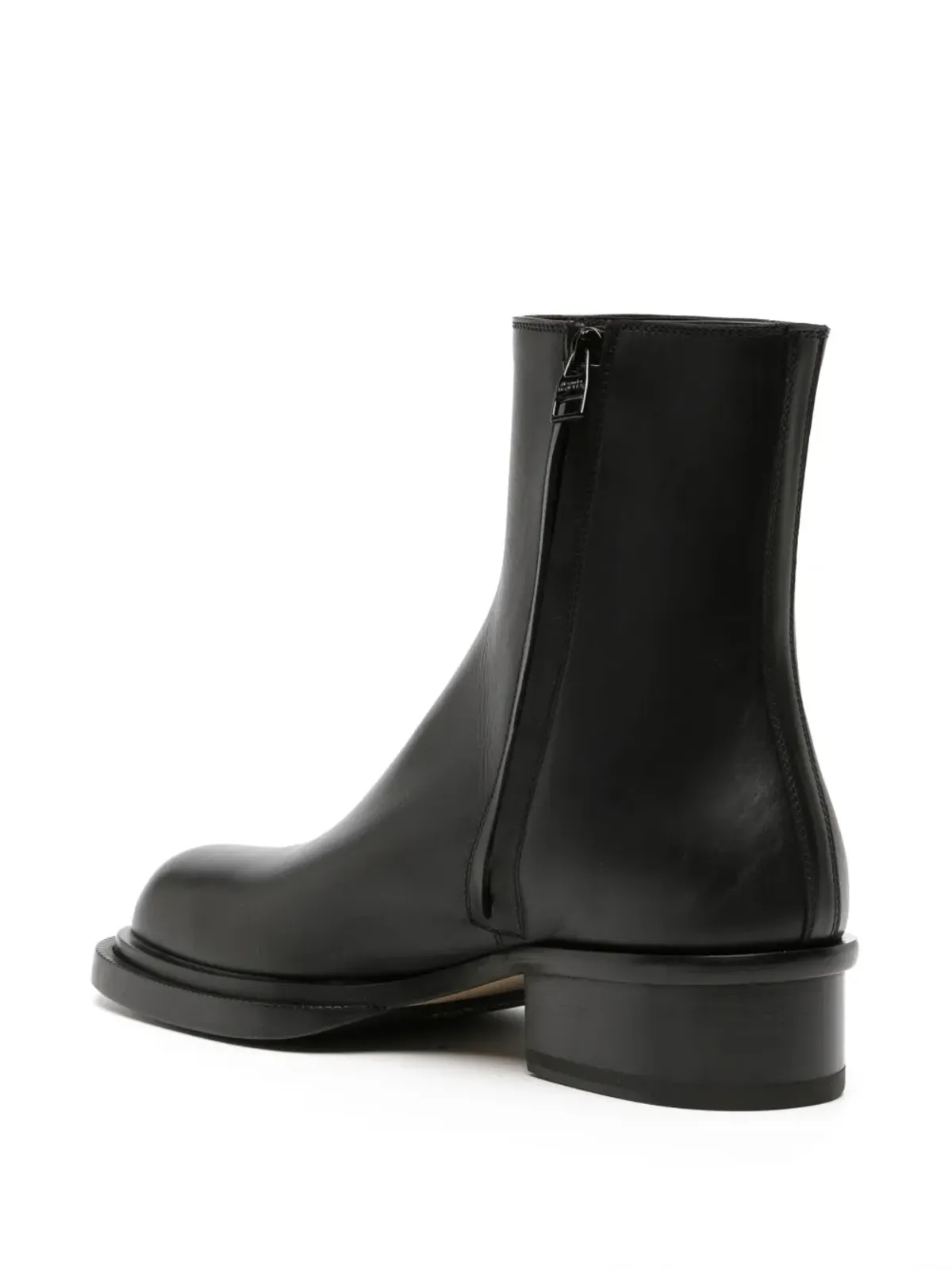 Alexander McQueen キューバン・スタック レザー ブーツ ブラック - 画像3
