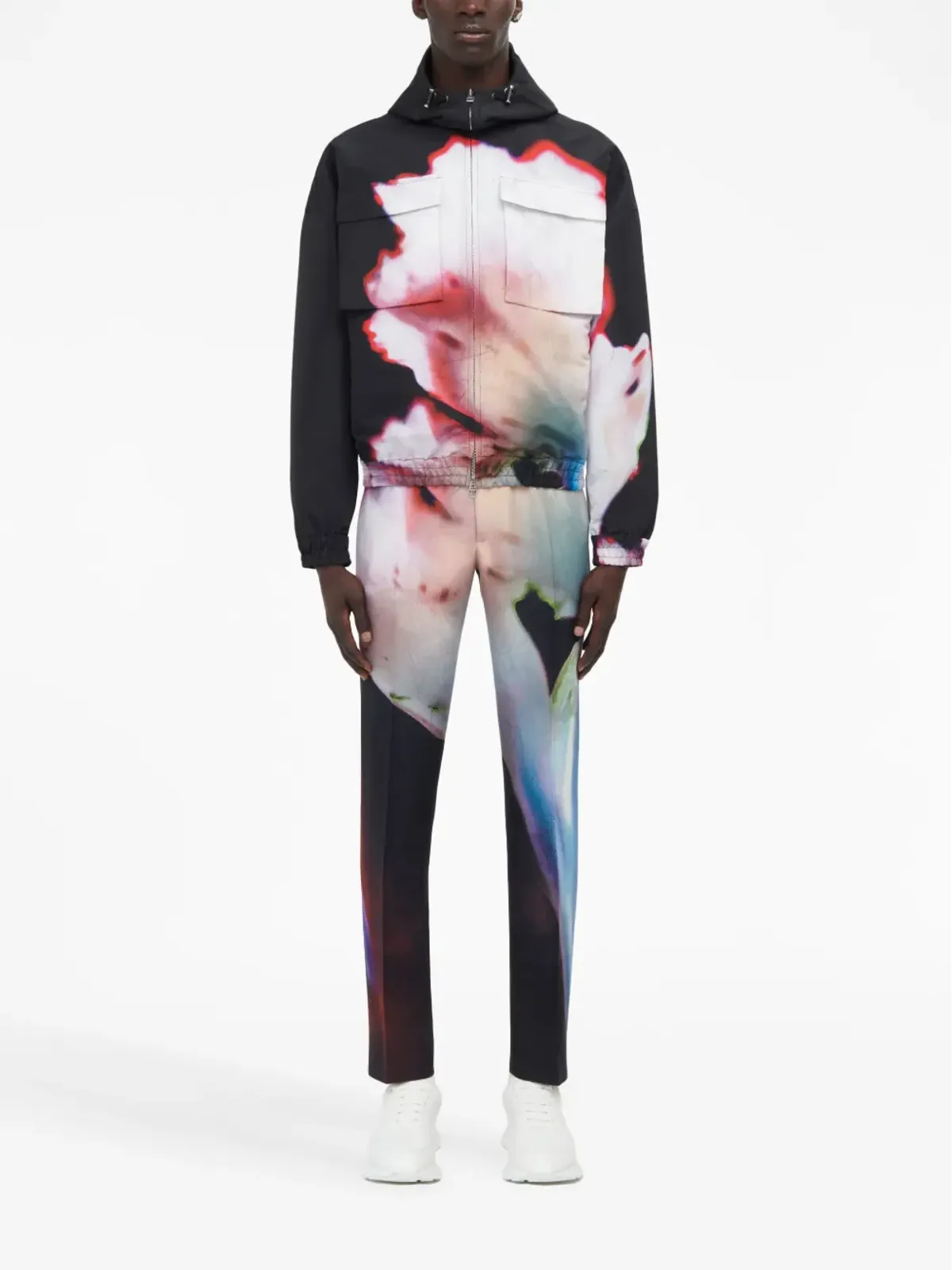 Alexander McQueen ソラライズド・フラワー フード付きジャケット - 画像2