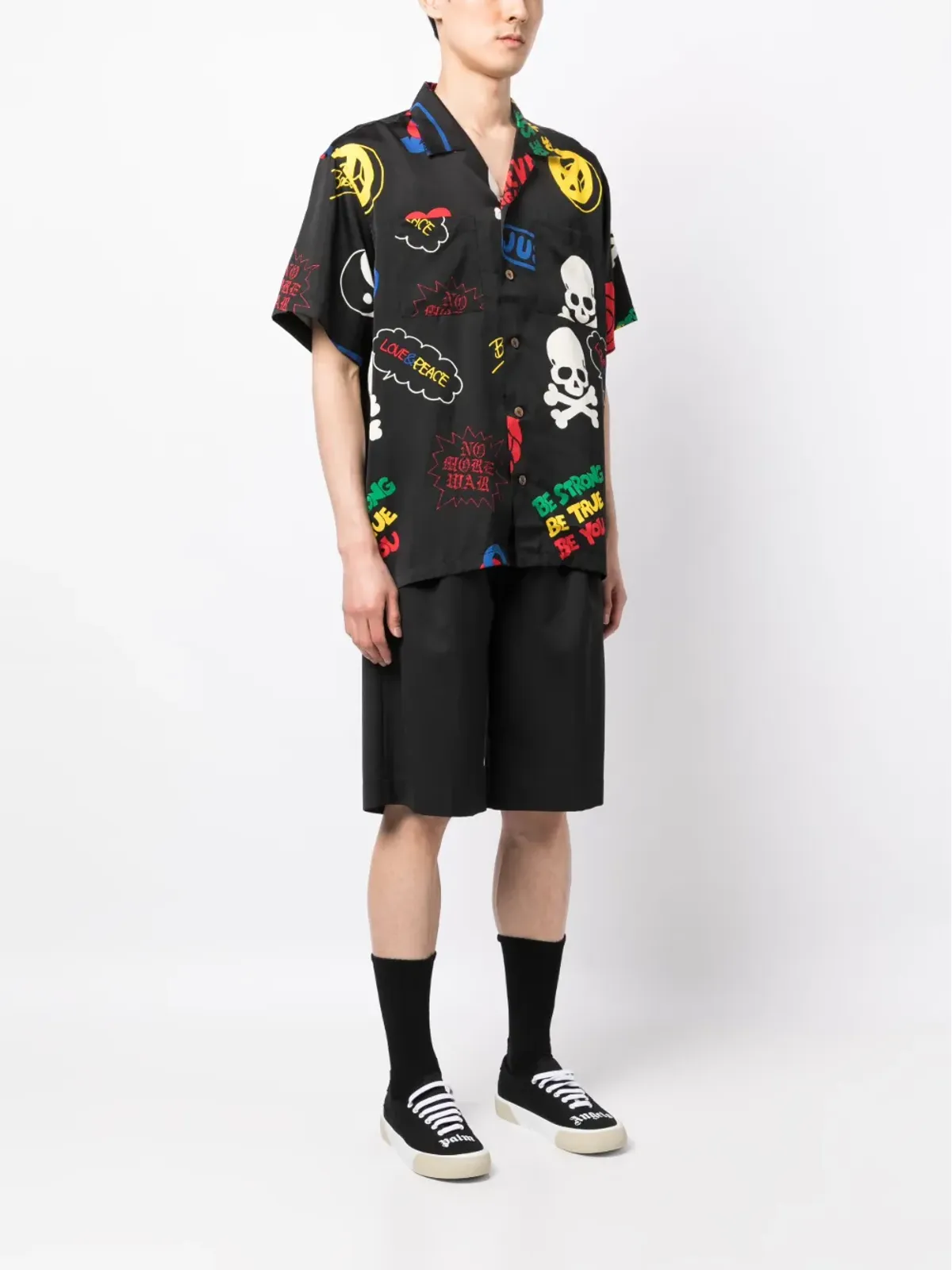 Mastermind Japan ロゴプリント半袖シャツ - 画像3