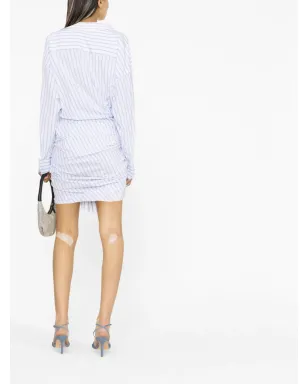 Alexander Wang ストライプ柄アシンメトリックシャツドレス - サムネイル3