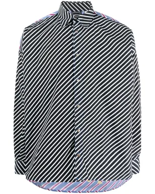 Versace Pre-Owned 1990年代 グラフィックプリント ストライプシャツ - ブルー - サムネイル1