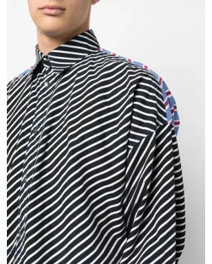 Versace Pre-Owned 1990年代 グラフィックプリント ストライプシャツ - ブルー - サムネイル5