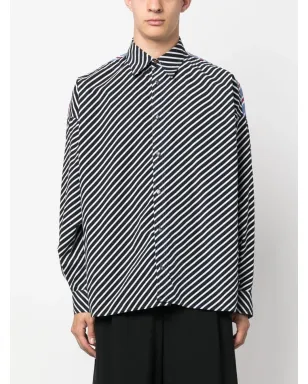 Versace Pre-Owned 1990年代 グラフィックプリント ストライプシャツ - ブルー - サムネイル3