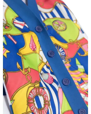Moschino Kids マリン柄ストライプカーディガン - サムネイル3