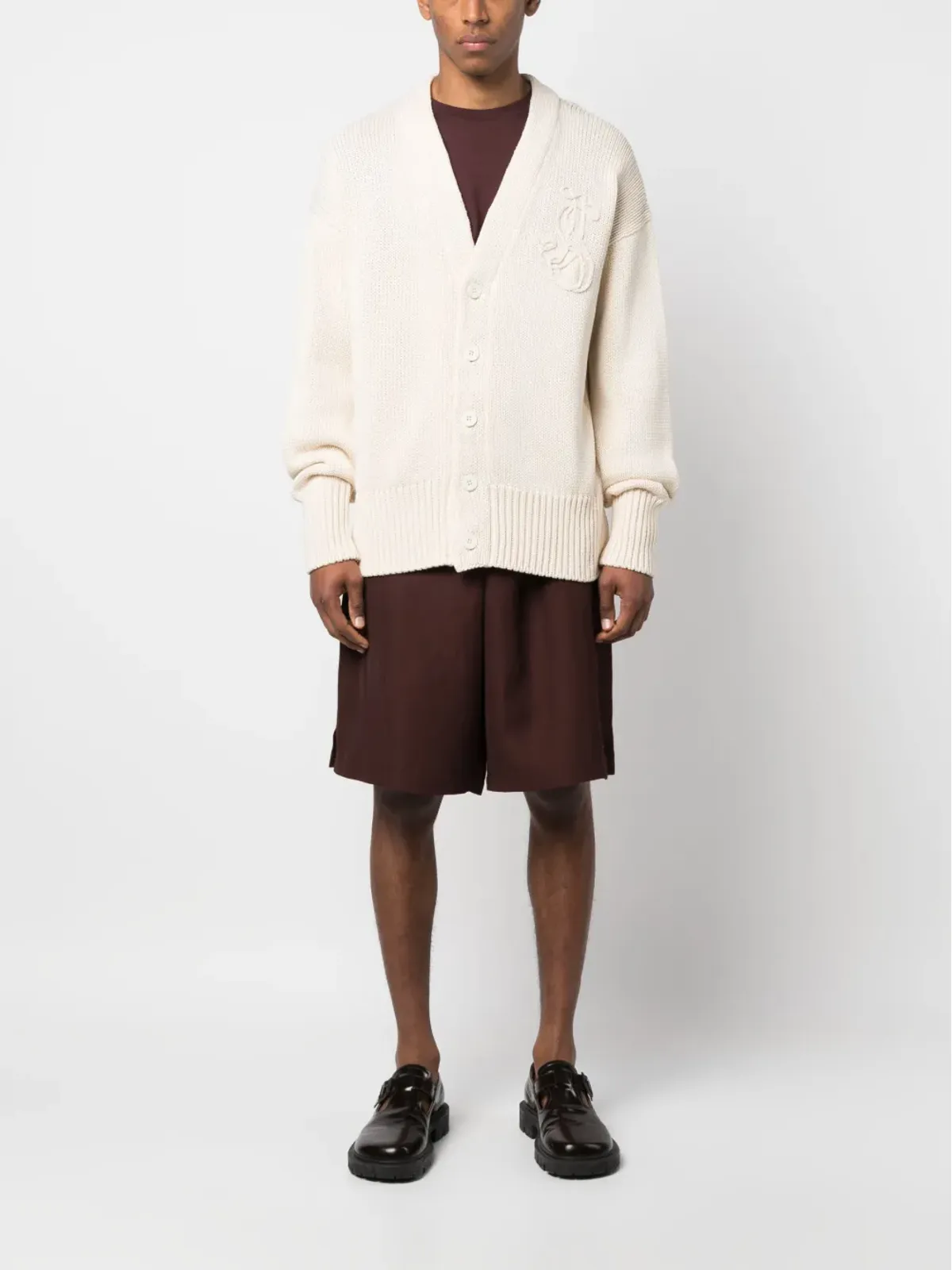 Jil Sander 刺繍ロゴ入りコットンカーディガン - 画像2