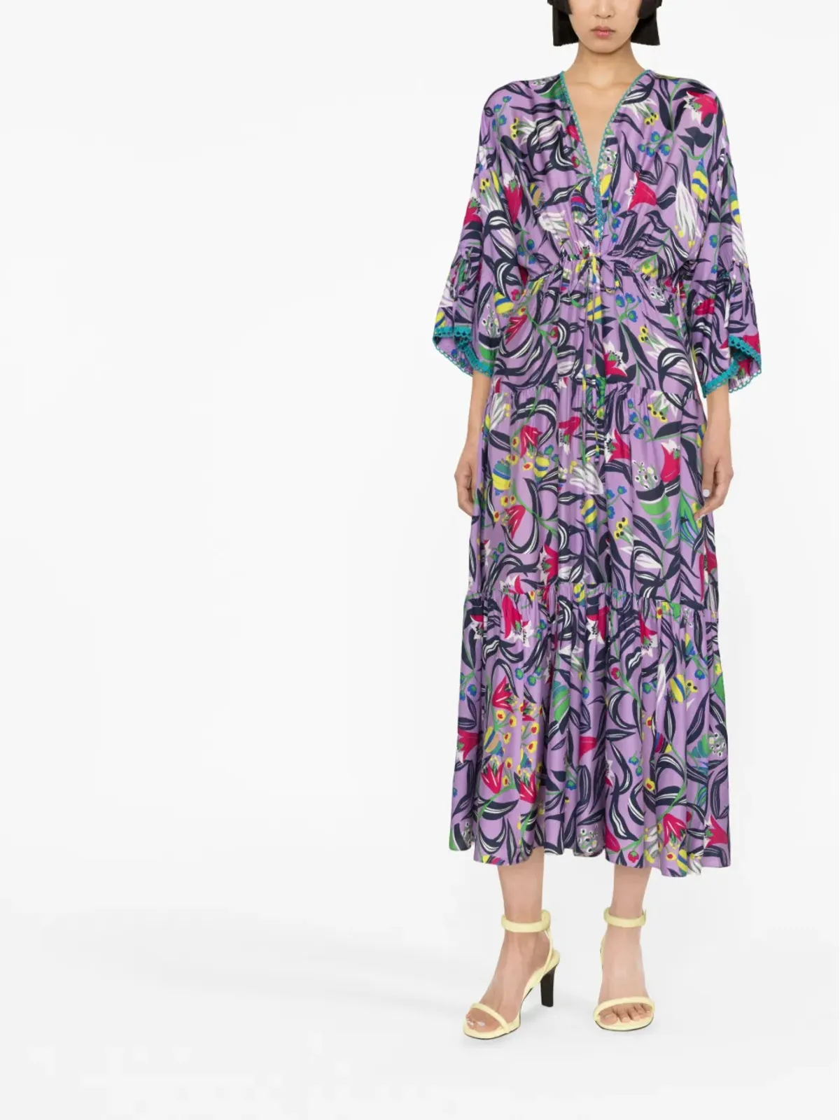 DVF Diane von Furstenberg グラフィックプリント ミディ丈 ワンピース - 画像4