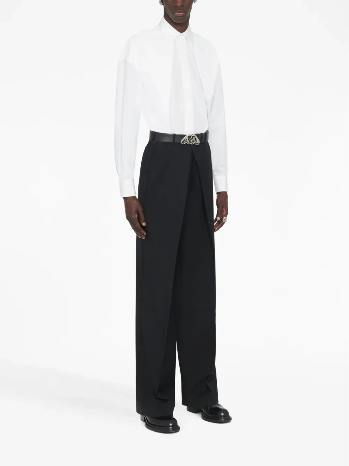Alexander McQueen mid-rise straight-leg trousers - Black - 画像3
