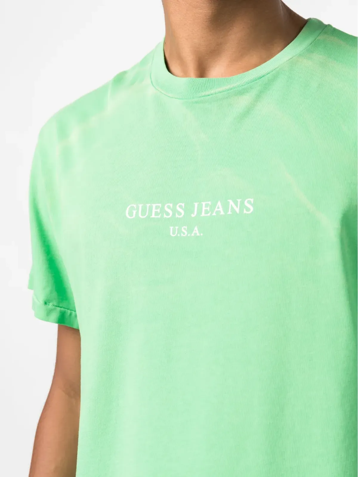 GUESS USA ロゴプリント半袖コットンTシャツ - 画像5