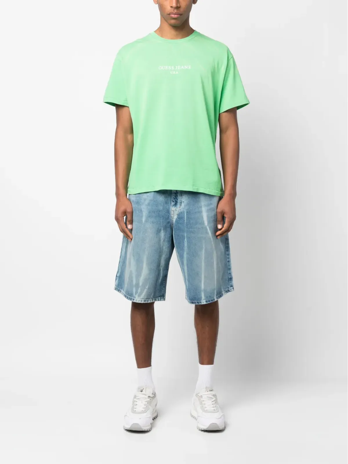 GUESS USA ロゴプリント半袖コットンTシャツ - 画像2