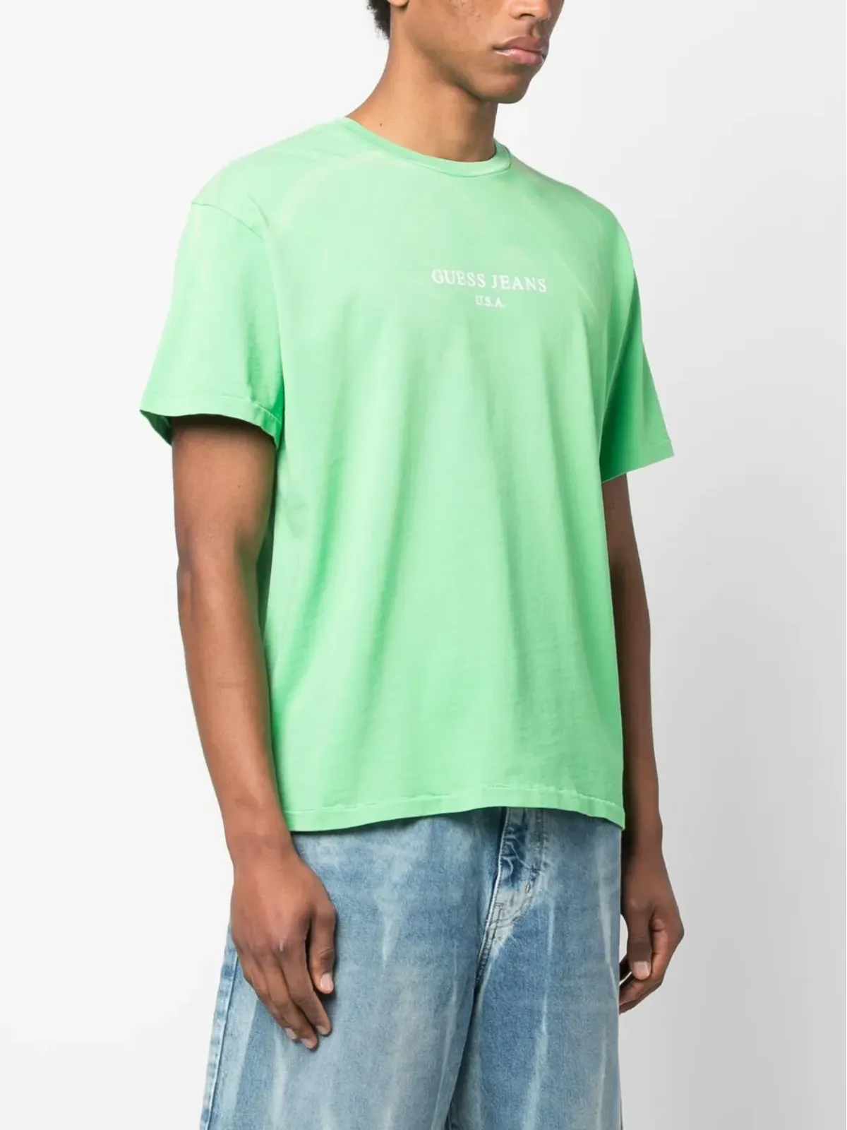 GUESS USA ロゴプリント半袖コットンTシャツ - 画像3