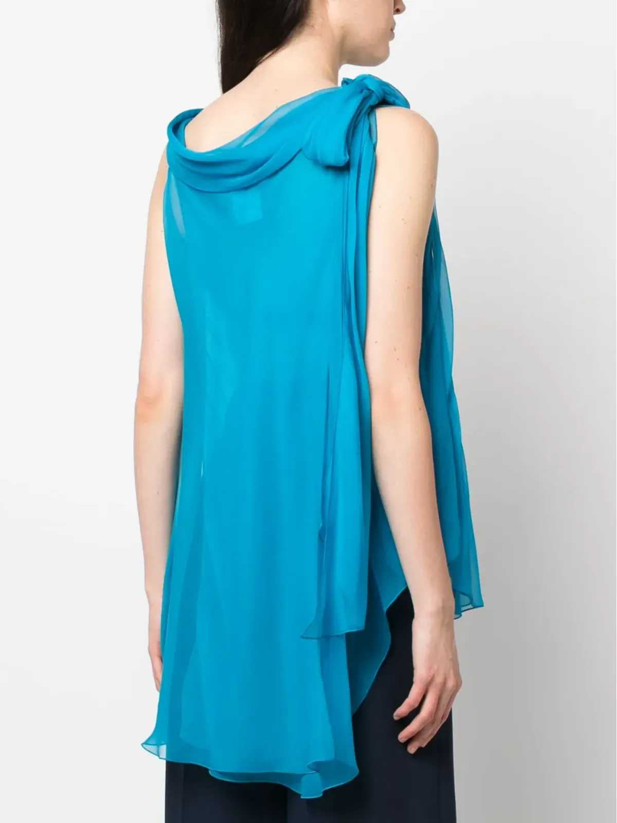 Alberta Ferretti セミシアー アシンメトリーブラウス - 画像4