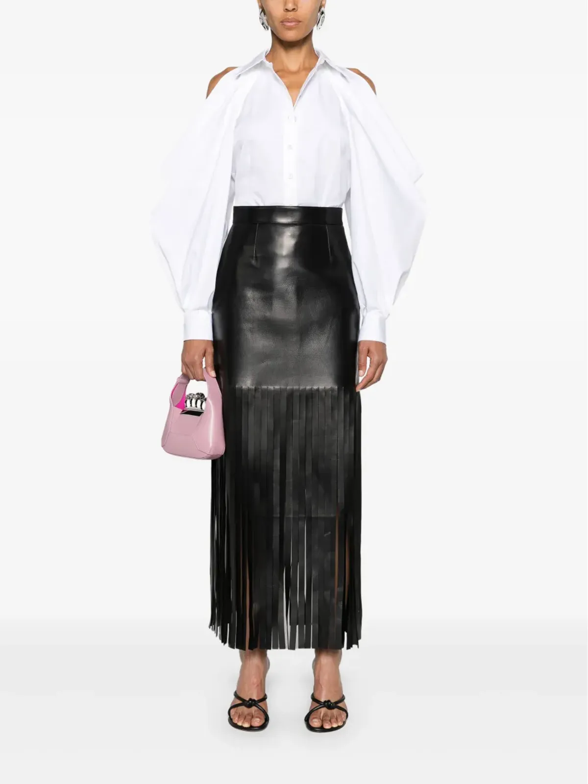 Alexander McQueen スラッシュドレープスリーブシャツ - 画像2