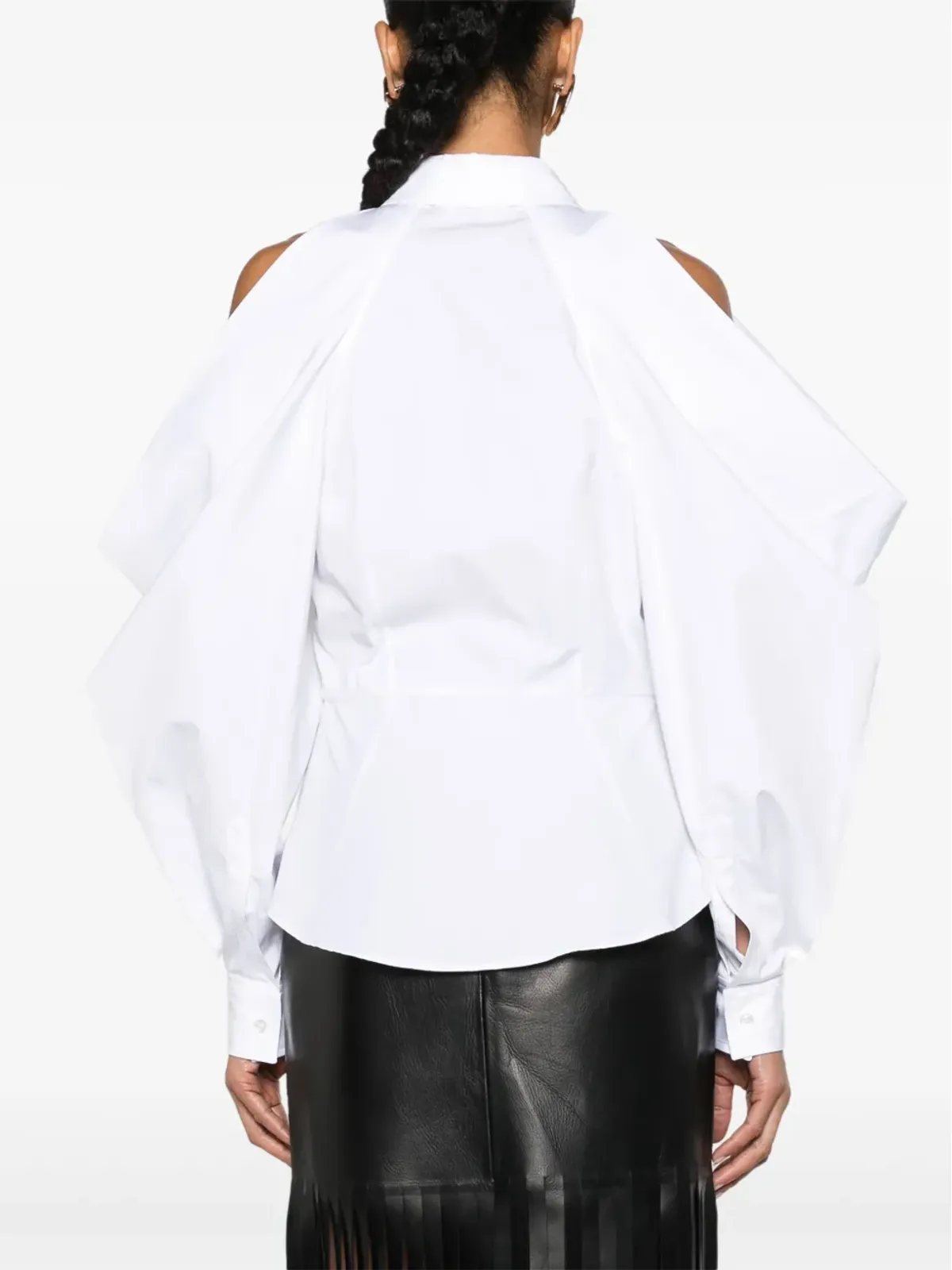 Alexander McQueen スラッシュドレープスリーブシャツ - 画像4