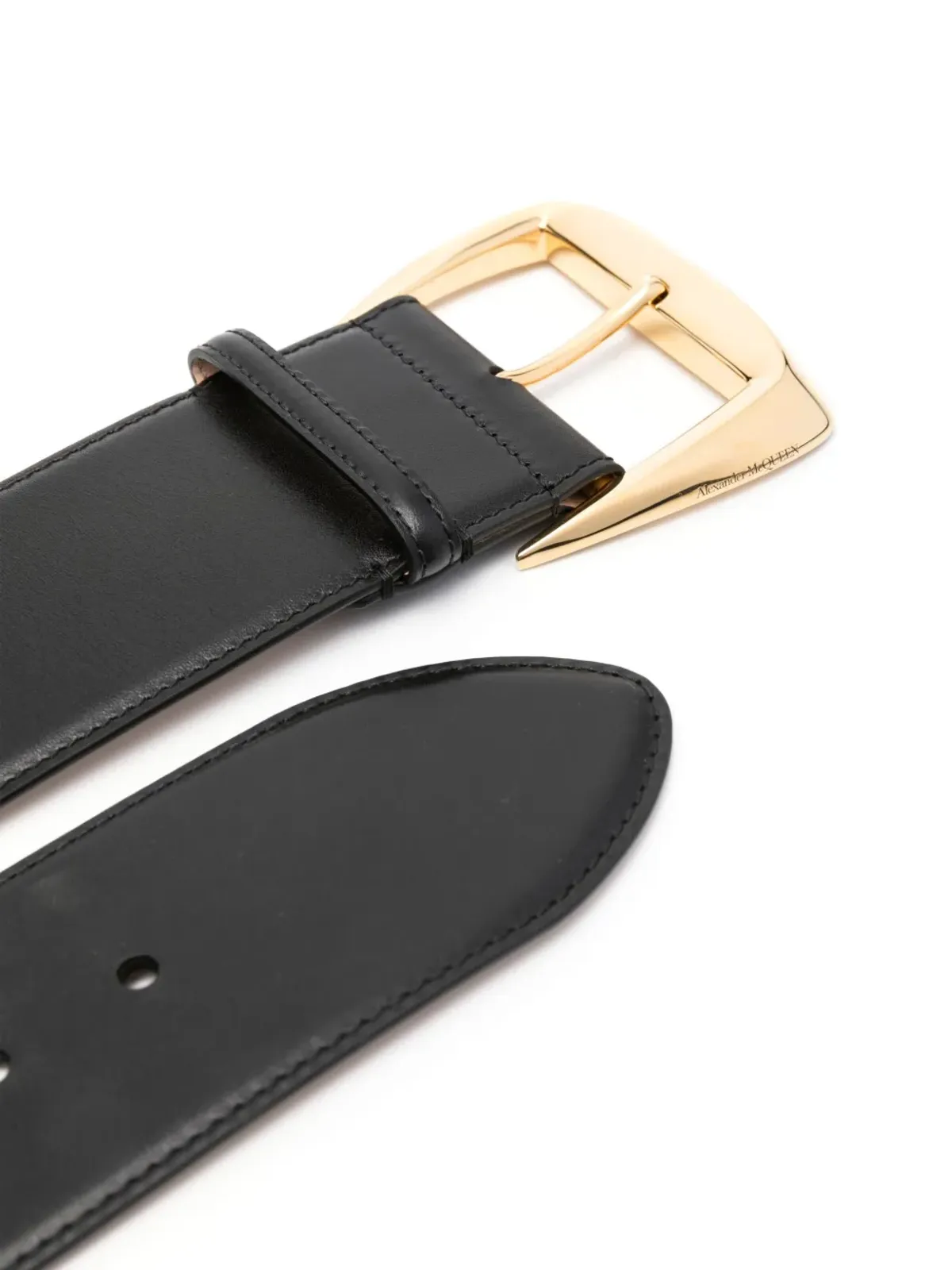 Alexander McQueen ジオメトリックバックル レザー ベルト - 画像2
