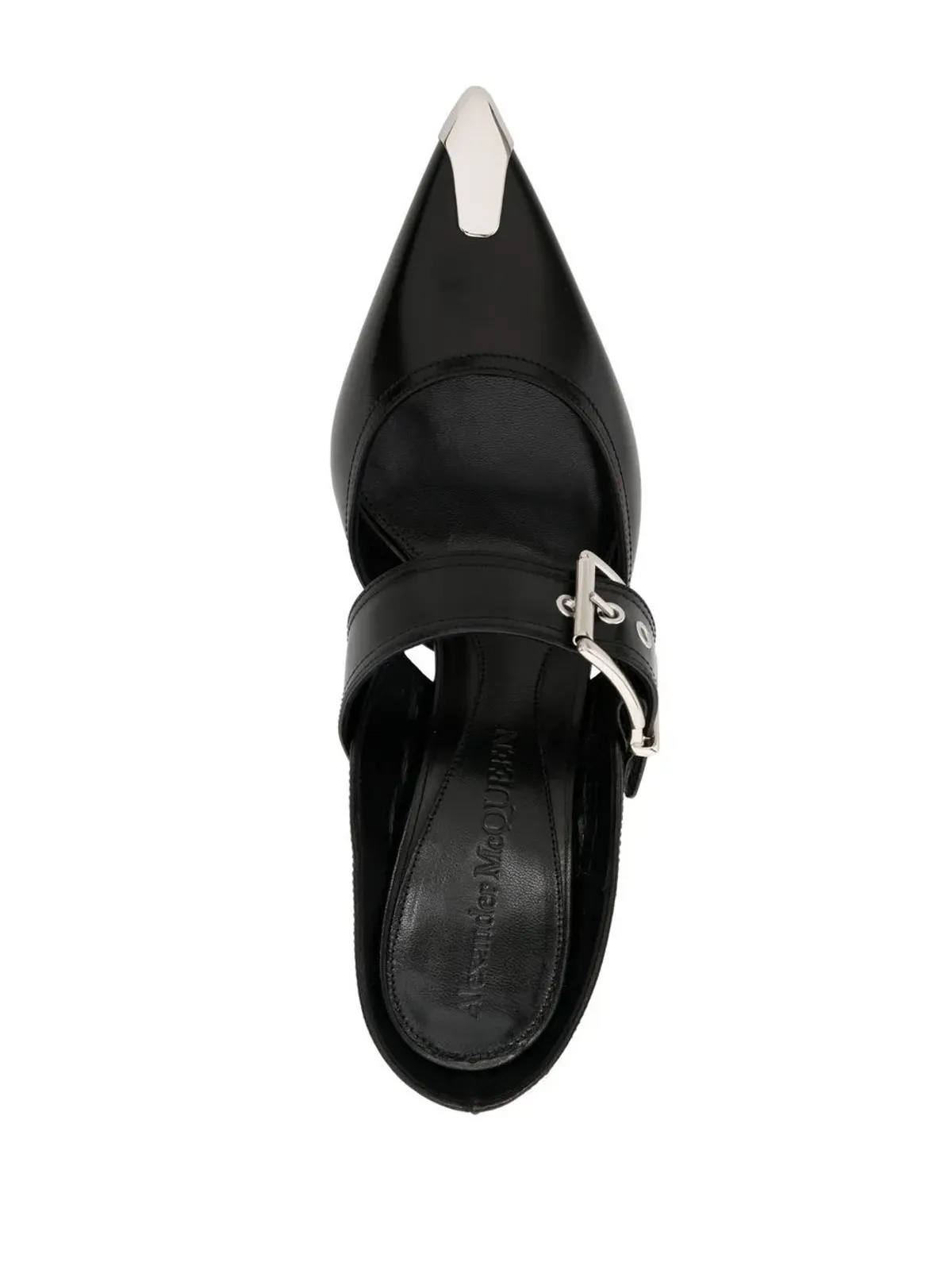 Alexander McQueen パンクバックル レザー ミュール - 画像4