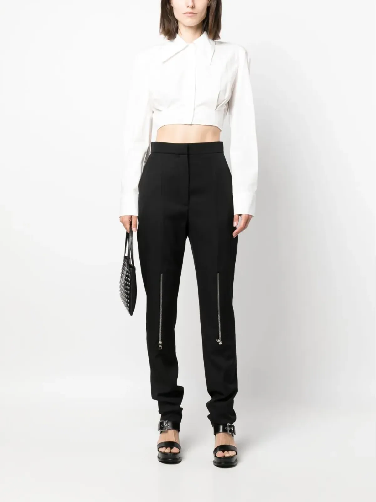 Alexander McQueen ジップ装飾ウールパンツ - 画像2