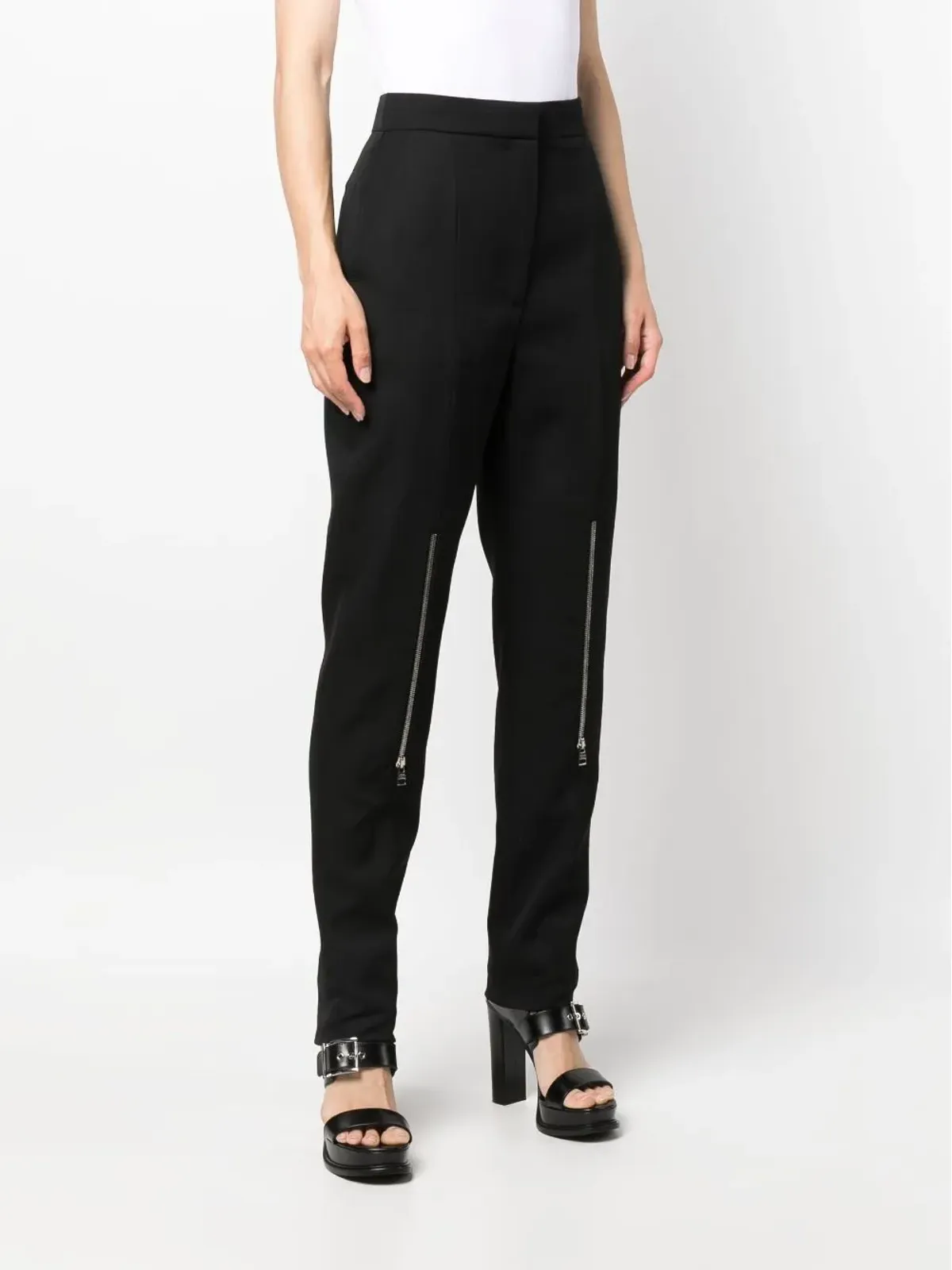 Alexander McQueen ジップ装飾ウールパンツ - 画像3