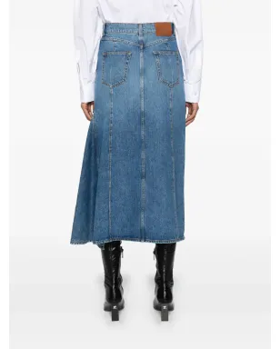 Alexander McQueen スラッシュデニムミディスカート - サムネイル4