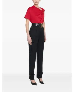 Alexander McQueen 高腰ウールパンツ - ブラック - サムネイル3