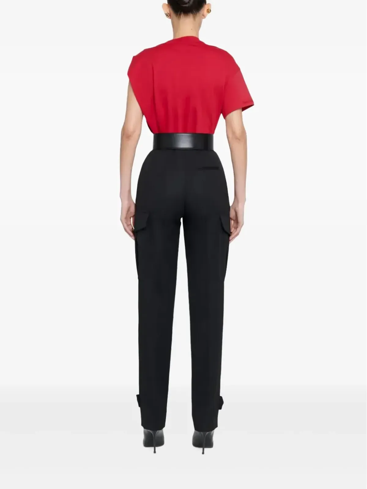 Alexander McQueen 高腰ウールパンツ - ブラック - 画像4