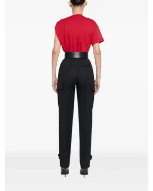 Alexander McQueen 高腰ウールパンツ - ブラック - サムネイル4