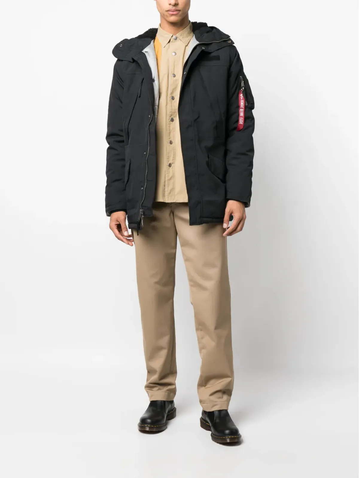 Alpha Industries ロゴタグ付きフードジャケット - 画像2