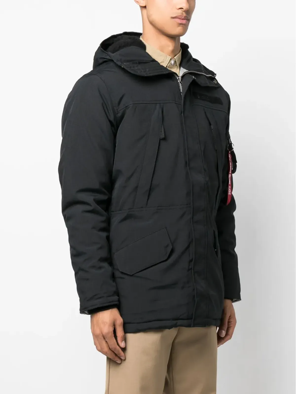 Alpha Industries ロゴタグ付きフードジャケット - 画像3