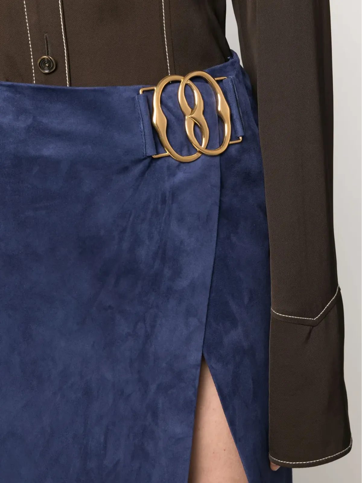 Bally スエードのマキシ丈ラップスカート - 画像5