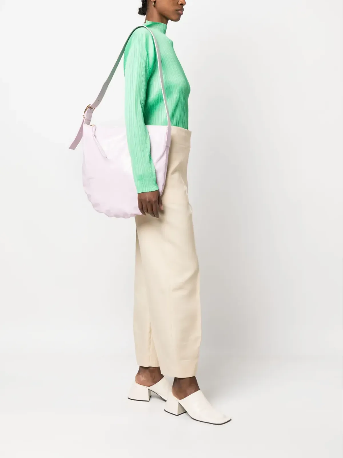 Jil Sander レザーのシワ加工ショルダーバッグ - 画像2