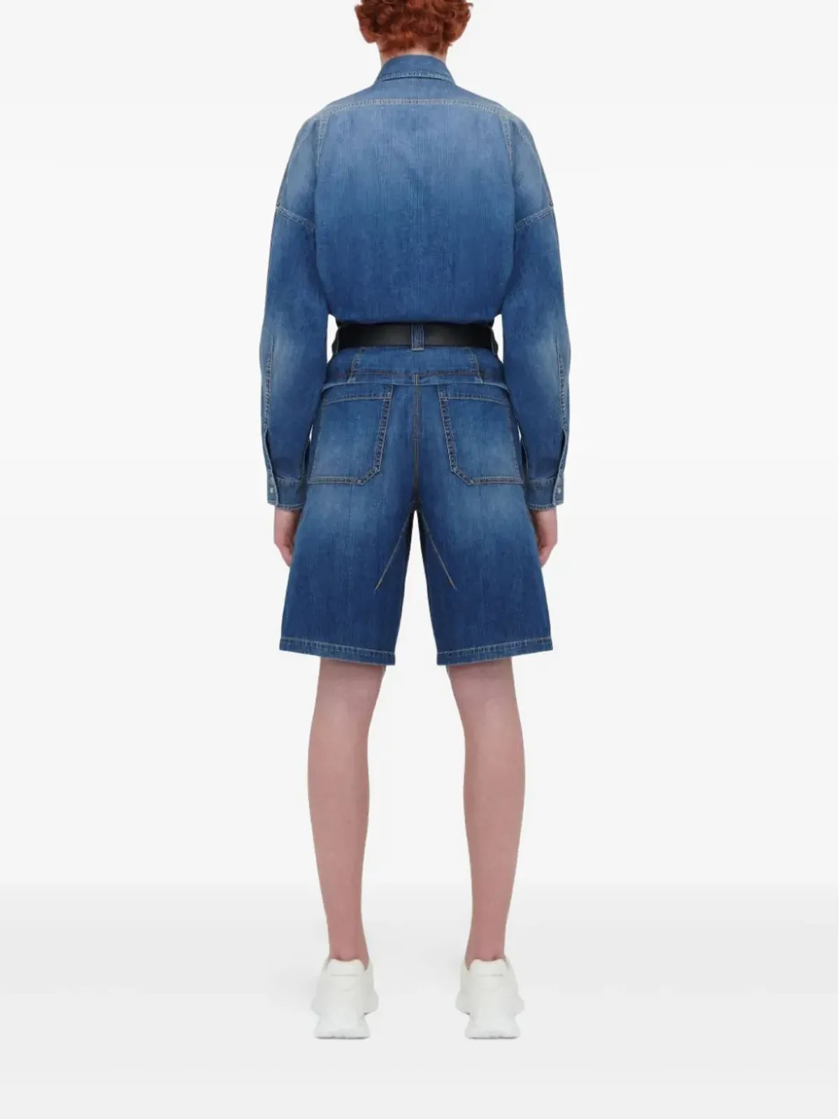 Alexander McQueen ダートディテール デニムシャツ - ブルー - 画像4