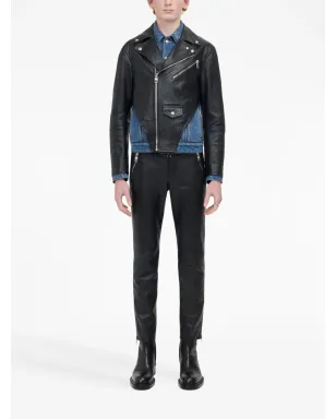 Alexander McQueen レザー クロップド・スリムフィットパンツ - サムネイル2