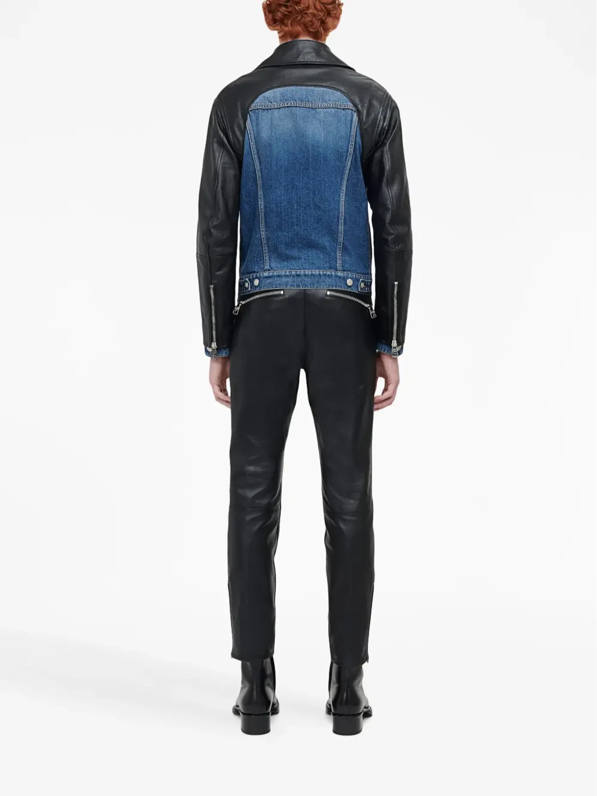 Alexander McQueen レザー クロップド・スリムフィットパンツ - 画像4