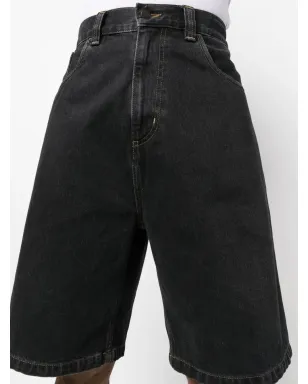 Carhartt WIP ロゴパッチ付きワイドレッグデニムショーツ - ブラック - サムネイル5