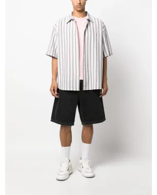 Carhartt WIP ロゴパッチ付きワイドレッグデニムショーツ - ブラック - サムネイル2