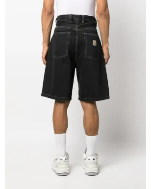 Carhartt WIP ロゴパッチ付きワイドレッグデニムショーツ - ブラック - サムネイル3