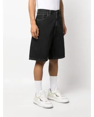 Carhartt WIP ロゴパッチ付きワイドレッグデニムショーツ - ブラック - サムネイル4