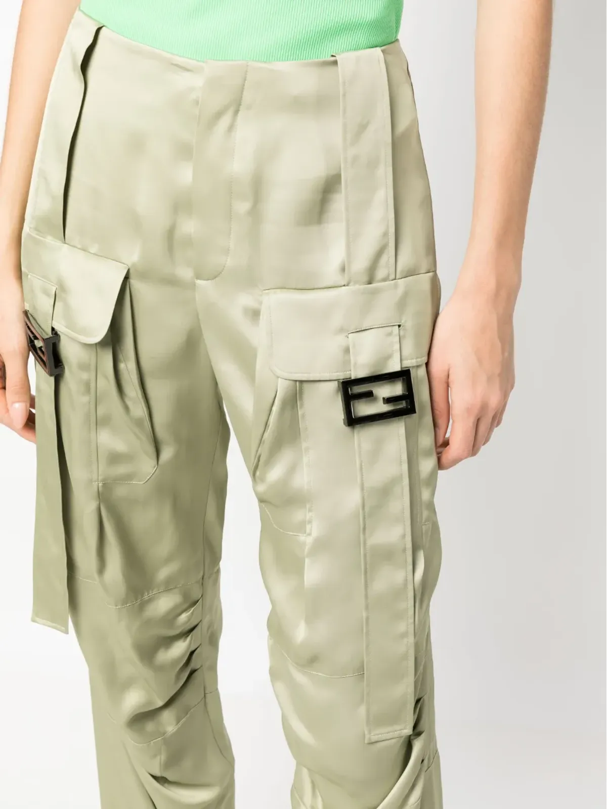 FENDI サテン仕上げカーゴパンツ - グリーン - 画像5