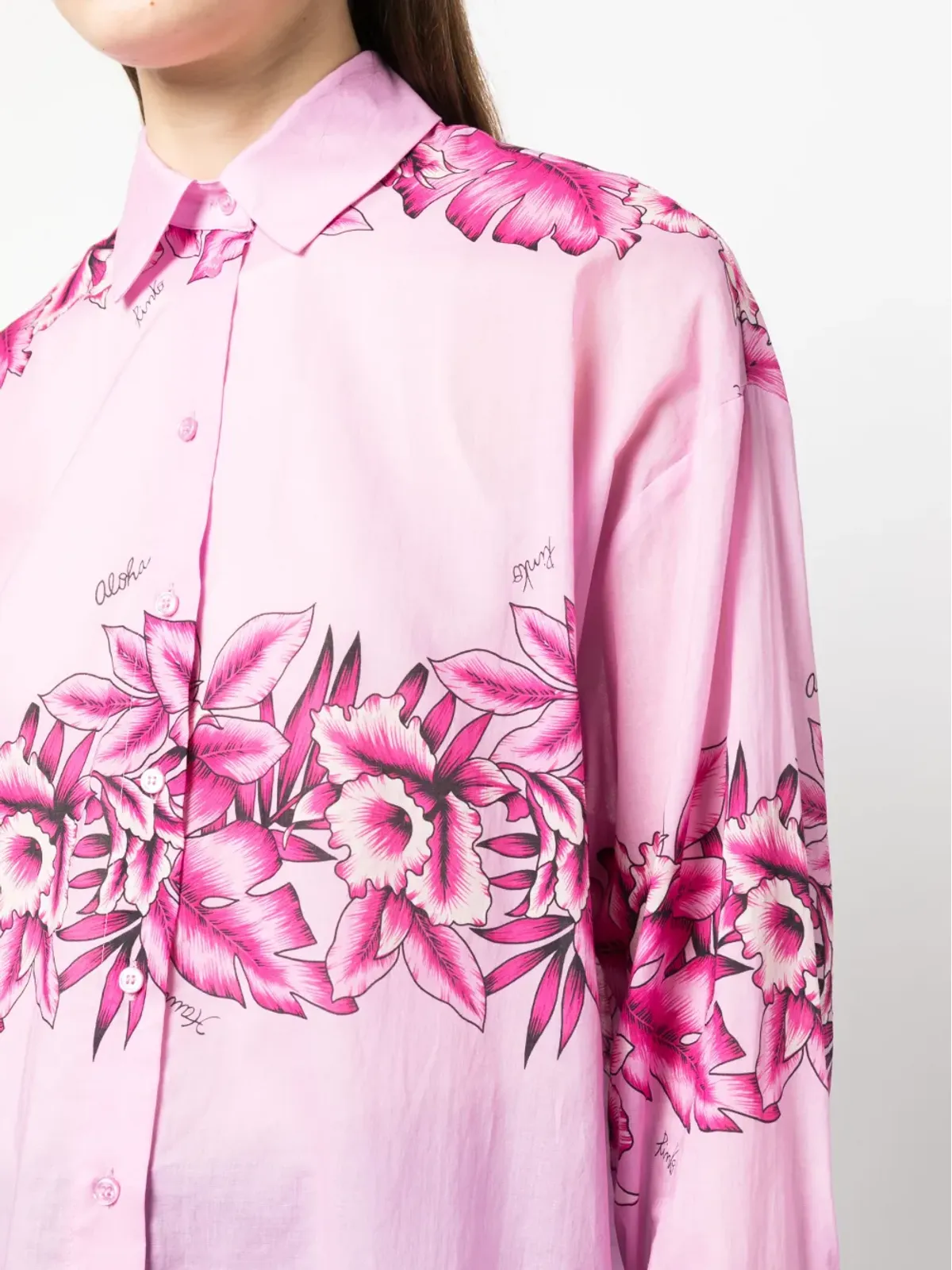 PINKO 花柄プリントのコットンシャツ - 画像5