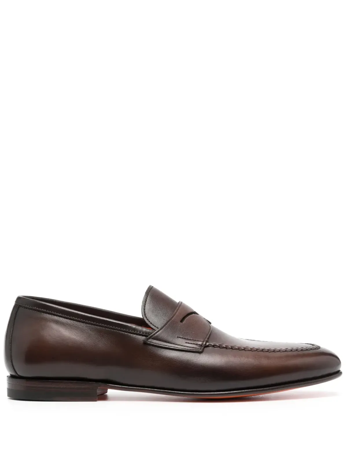 Santoni ペニースロット レザー ローファー - ブラウン - 画像1