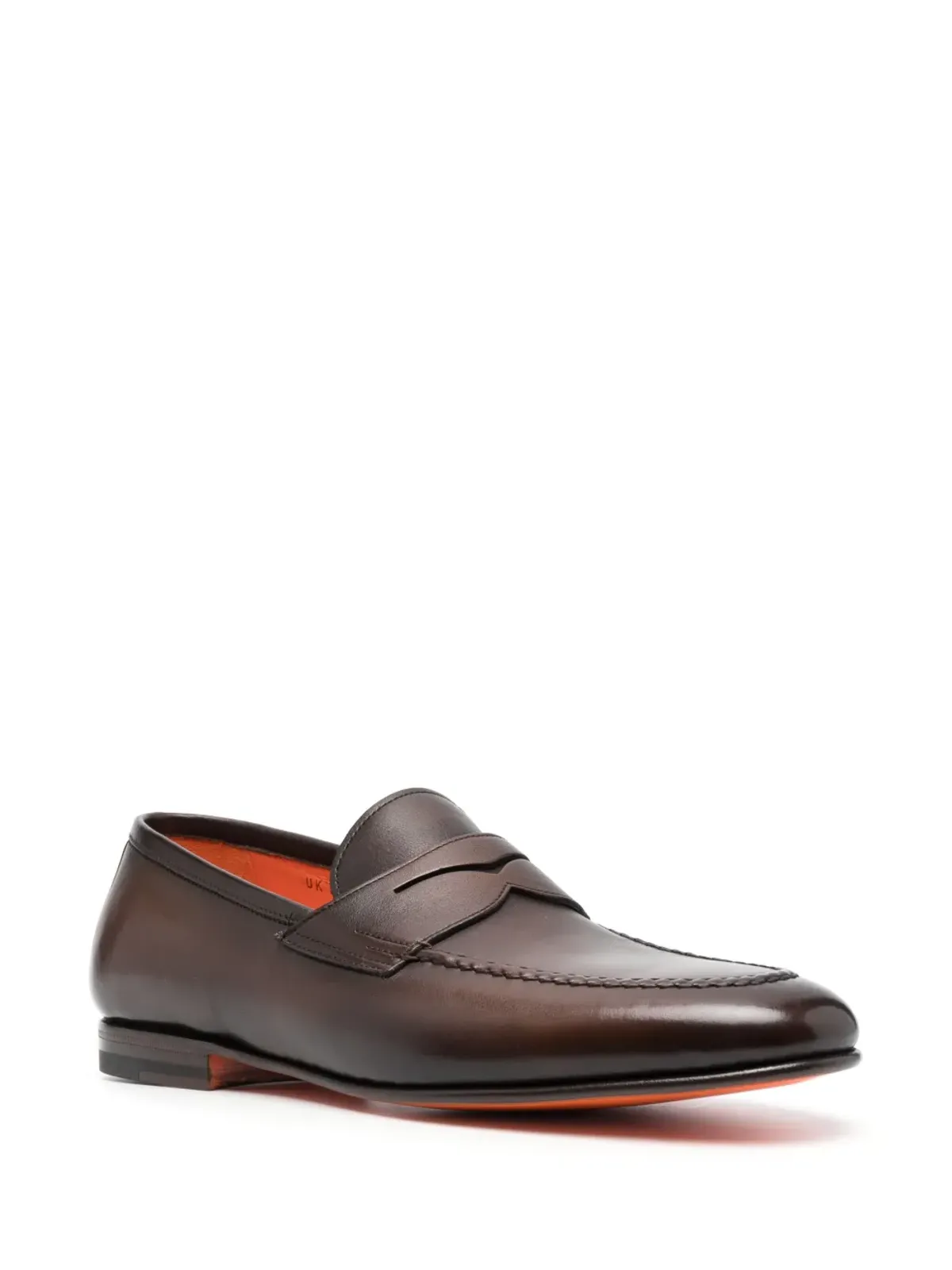 Santoni ペニースロット レザー ローファー - ブラウン - 画像2