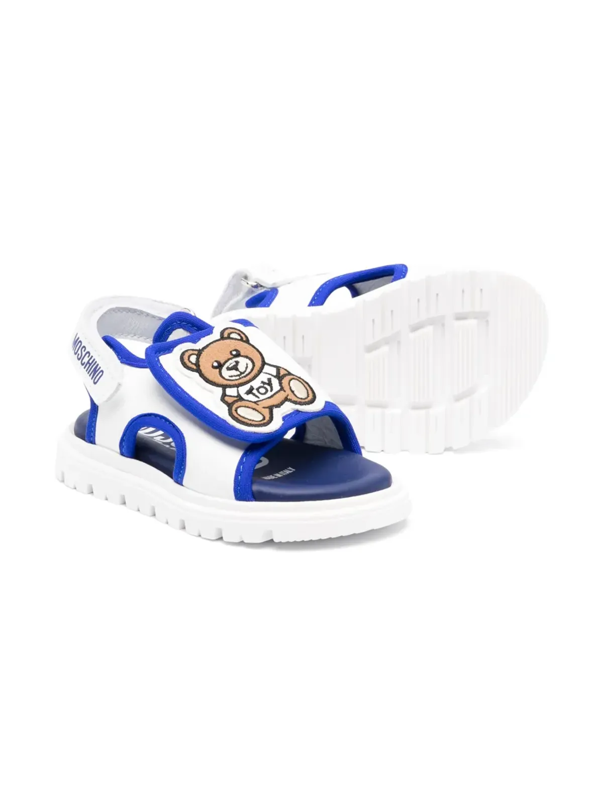 Moschino Kids テディベアモチーフ レザー サンダル - White - 画像2