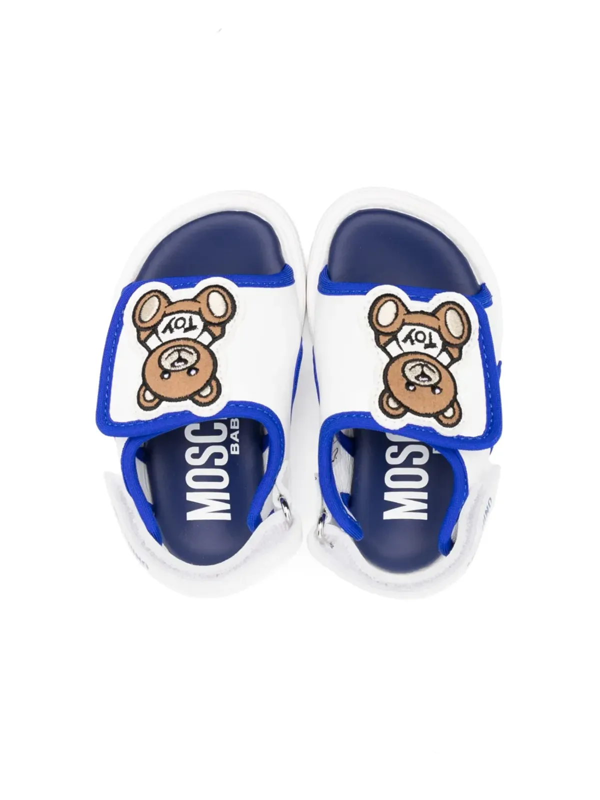 Moschino Kids テディベアモチーフ レザー サンダル - White - 画像3